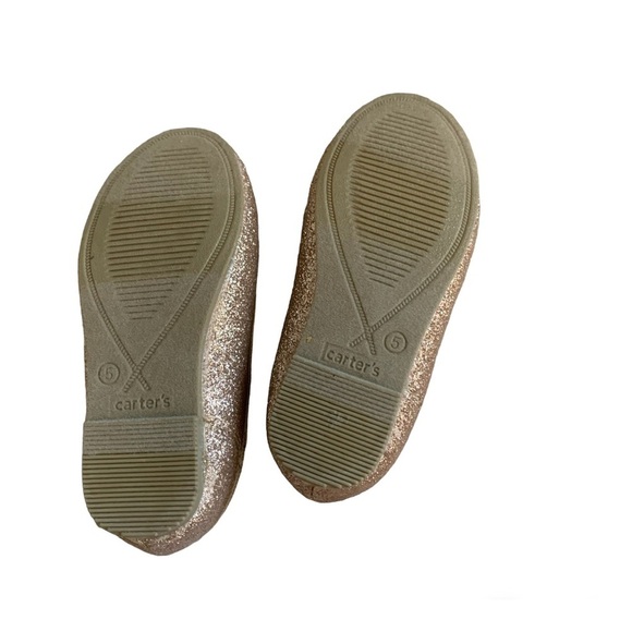 Carters Sparkly Gold Mary Jane Slip On Shoe NWT Size 5 - Picture 3 of 5